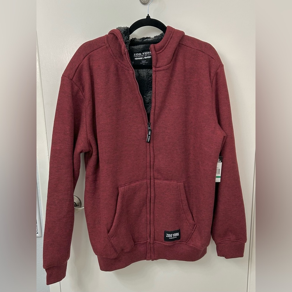 Zoo York Mens Sherpa Lined Zip up Hoodie Large NWT